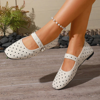 Women's Buckle Strap Pointed-Toe Flat Shoes
