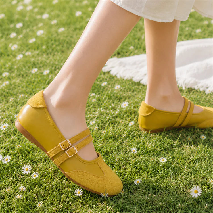 Women's Double Buckle Mary Jane Flats