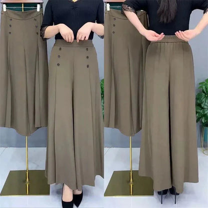 Women's Pleated Wide-Leg Pants