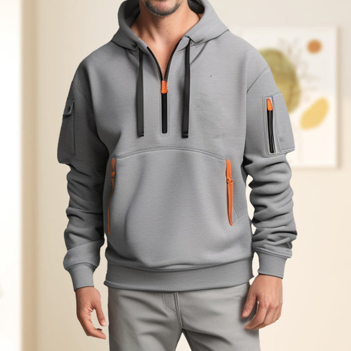 Men's Half-Zip Pocket Hoodie
