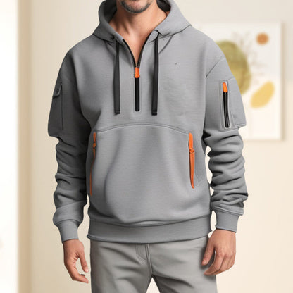 Men's Half-Zip Pocket Hoodie