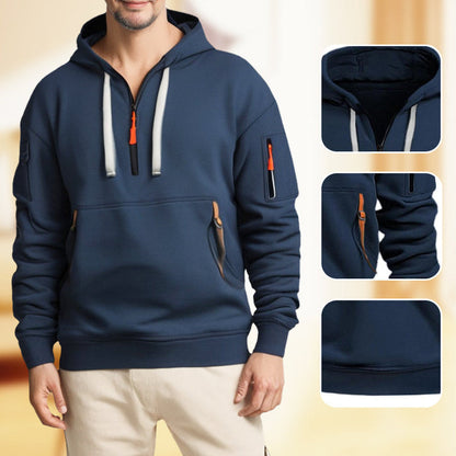 Men's Half-Zip Pocket Hoodie