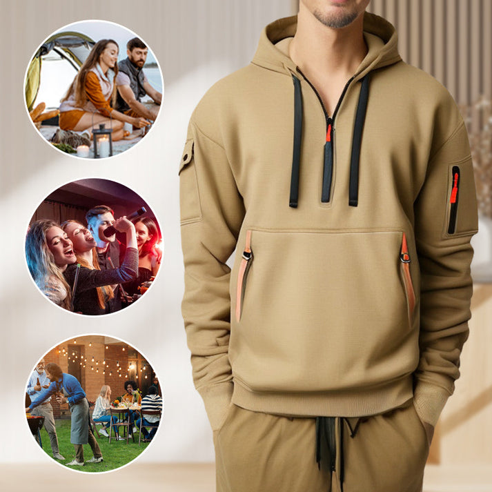 Men's Half-Zip Pocket Hoodie