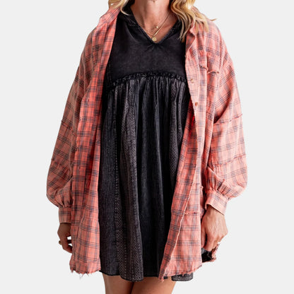 Women's Plaid Button-Front Shirt