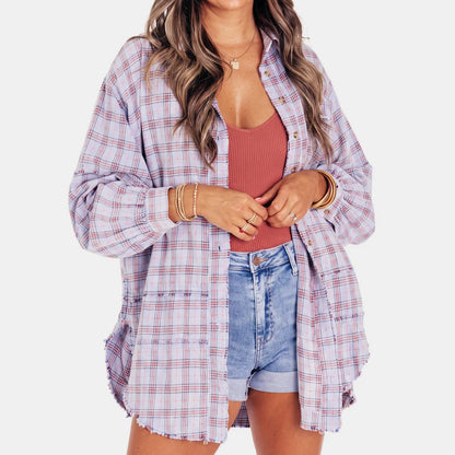 Women's Plaid Button-Front Shirt