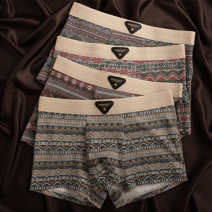 Retro Pattern Comfort Boxer Briefs 4-Pack