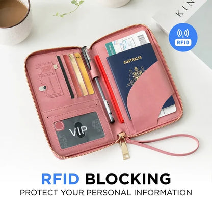 Multi Compartment Travel Passport Wallet