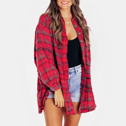 Women's Plaid Button-Front Shirt