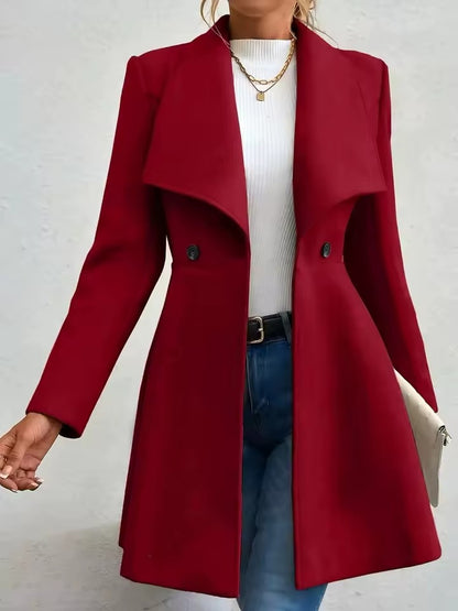 Women's Lapel Button-Front Coat