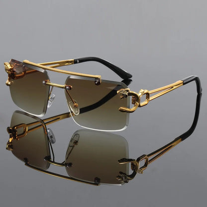 Rimless Cut-Edge Sunglasses