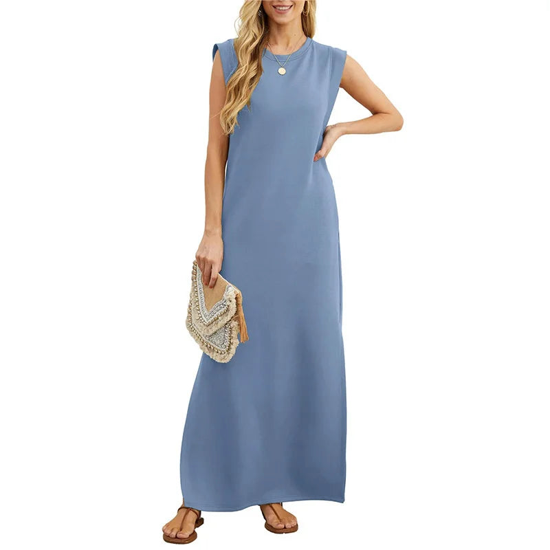 Women’s Sleeveless Maxi Dress With Pockets