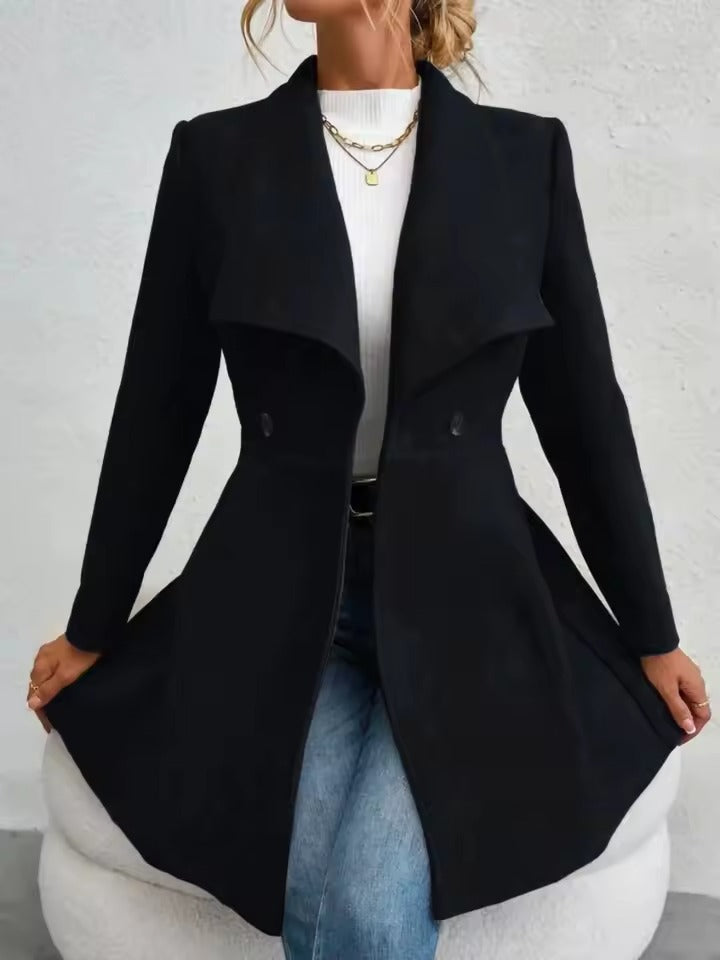 Women's Lapel Button-Front Coat