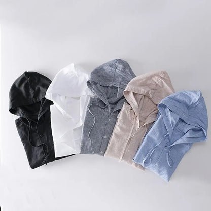 Men's Button-Front Hooded Shirt
