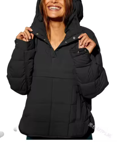 Women's Hooded Quilted Pullover Jacket