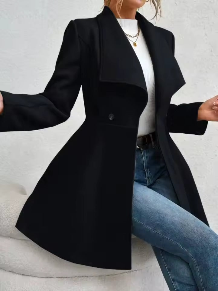 Women's Lapel Button-Front Coat