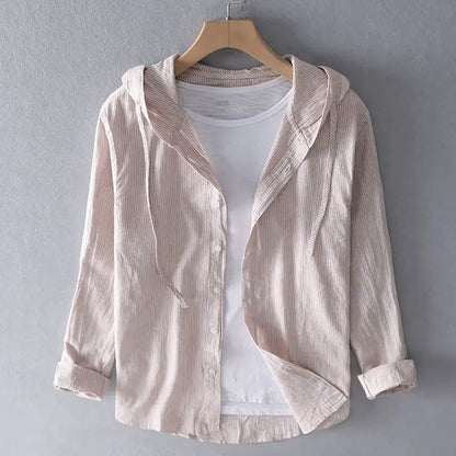 Men's Button-Front Hooded Shirt