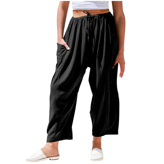 Women’s Lightweight Wide-Leg Drawstring Pants