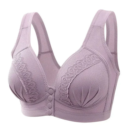 Women's Front Closure Lace Trim Bra