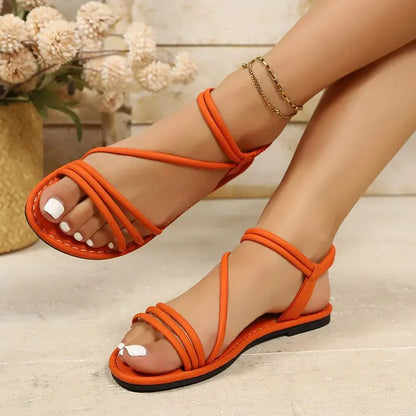 Women's Elastic Strap Flat Sandals