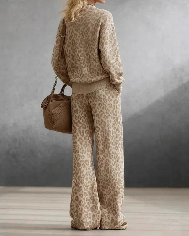Women’s Leopard Print Knit Coordinated Set