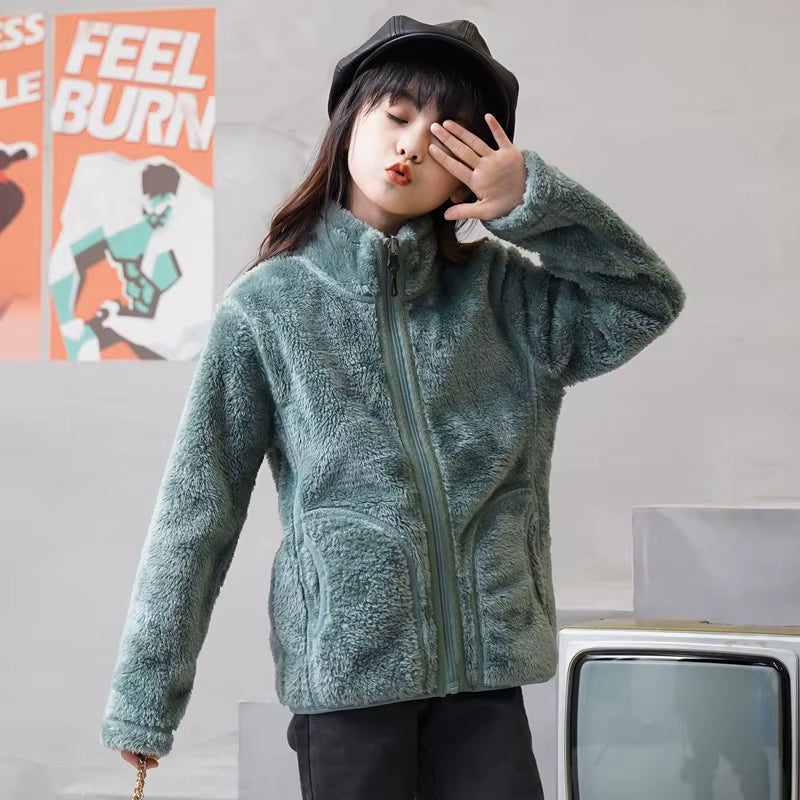 Unisex Full-Zip Jacket with Stand Collar