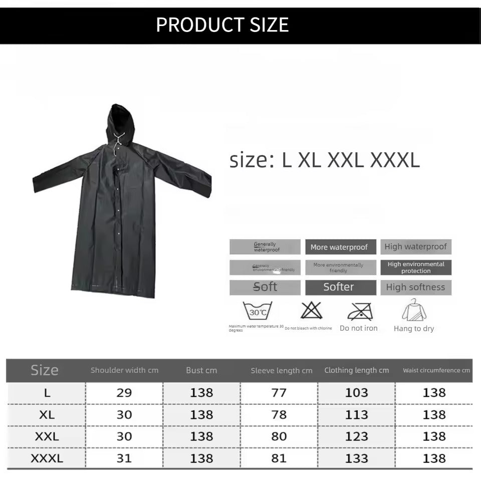 Waterproof Hooded Button-Front Raincoat