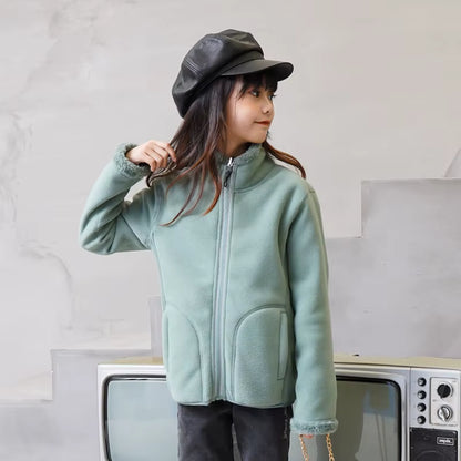 Unisex Full-Zip Jacket with Stand Collar