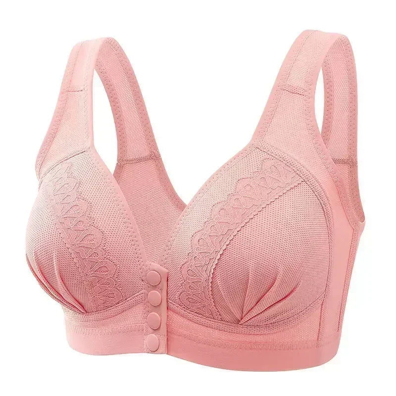 Women's Front Closure Lace Trim Bra