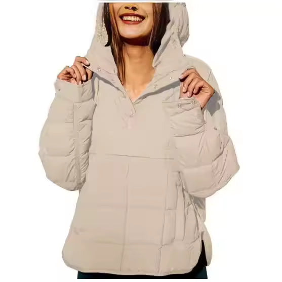 Women's Hooded Quilted Pullover Jacket