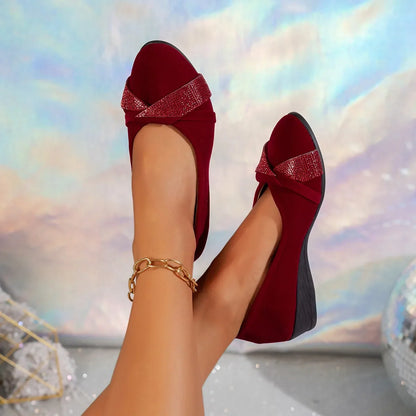 Women's Lightweight Rhinestone Orthopedic Wedge Shoes