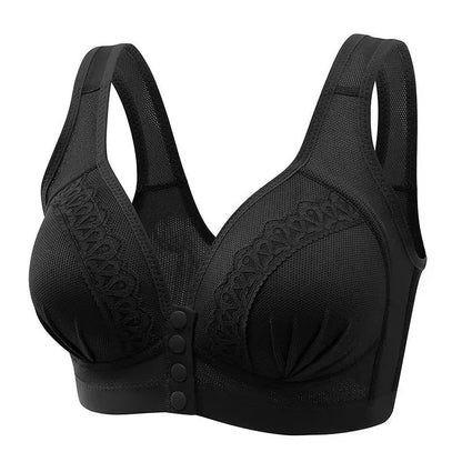 Women's Front Closure Lace Trim Bra