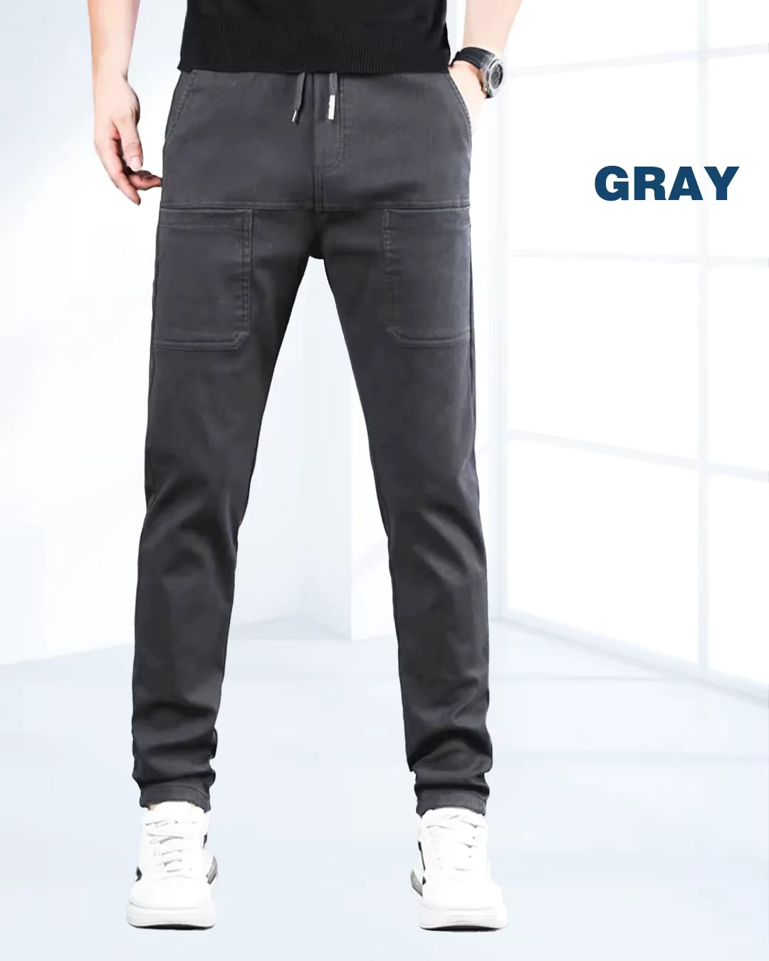 Men's Drawstring Multi-Pocket Cargo Pants