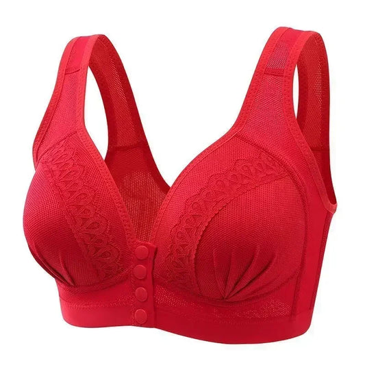 Women's Front Closure Lace Trim Bra