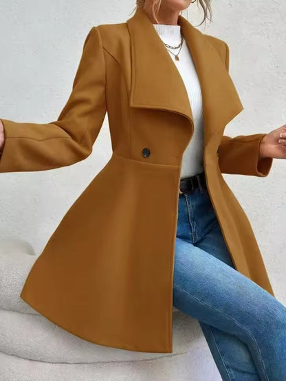Women's Lapel Button-Front Coat