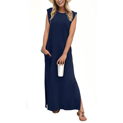 Women’s Sleeveless Maxi Dress With Pockets