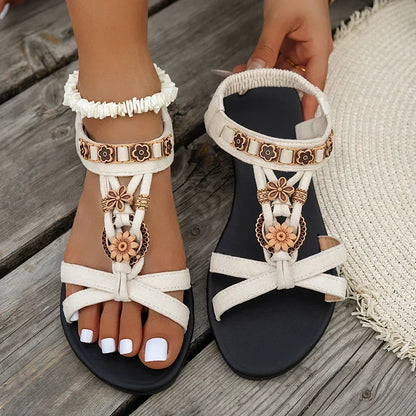Women's Floral Accent Strap Sandals