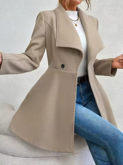 Women's Lapel Button-Front Coat