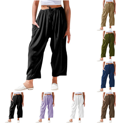 Women’s Lightweight Wide-Leg Drawstring Pants