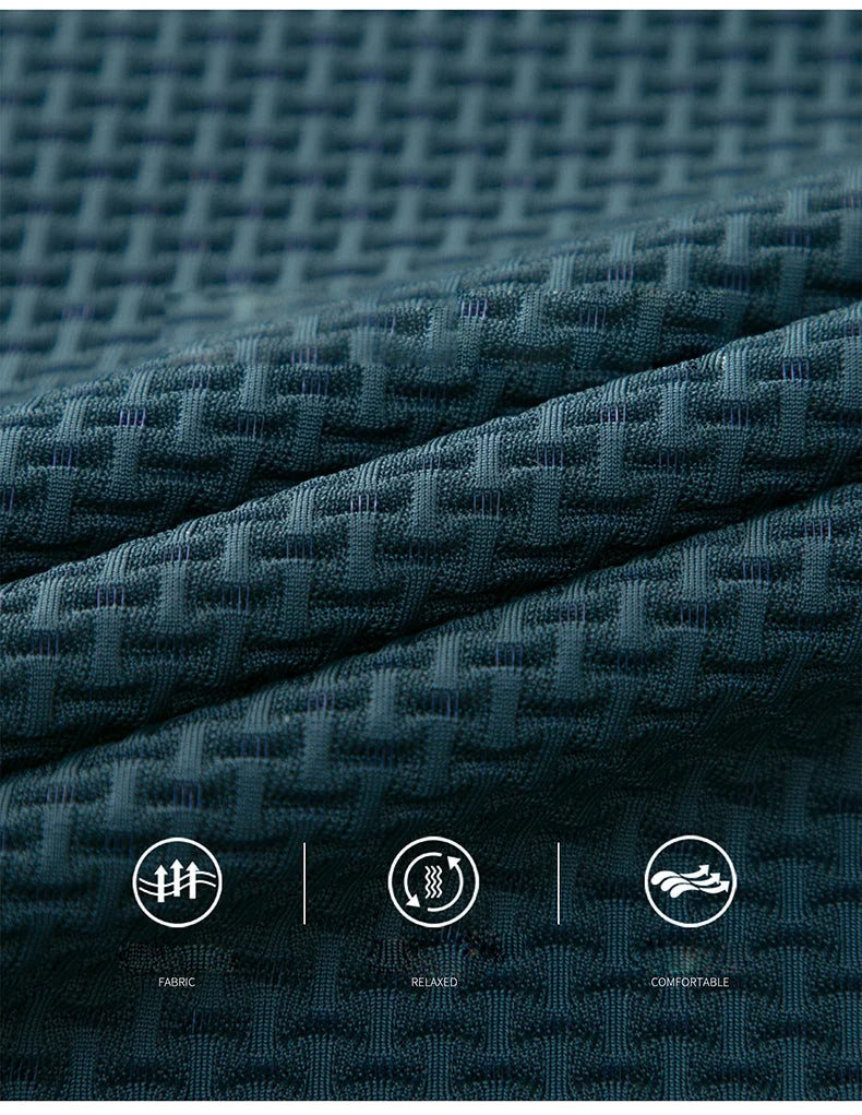 Men’s Textured Mesh Detail Polo Shirt