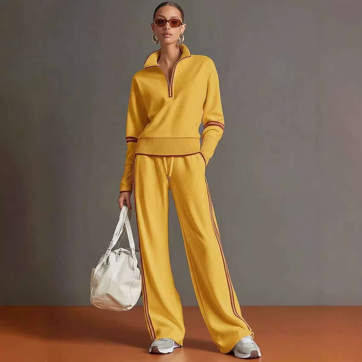 Women's Half-Zip Pants Set