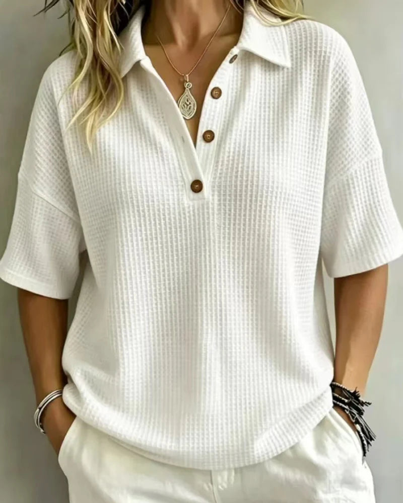 Women's Textured Polo Shirt