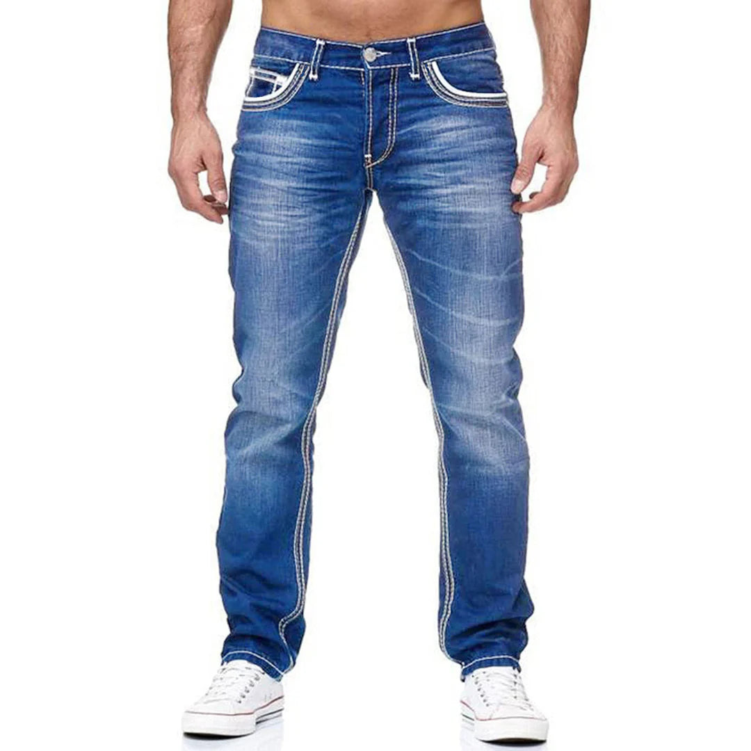 Men's Straight Leg Double Stitch Jeans
