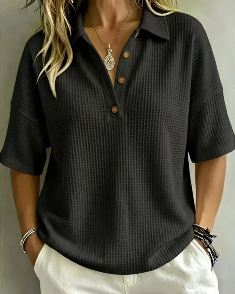 Women's Textured Polo Shirt
