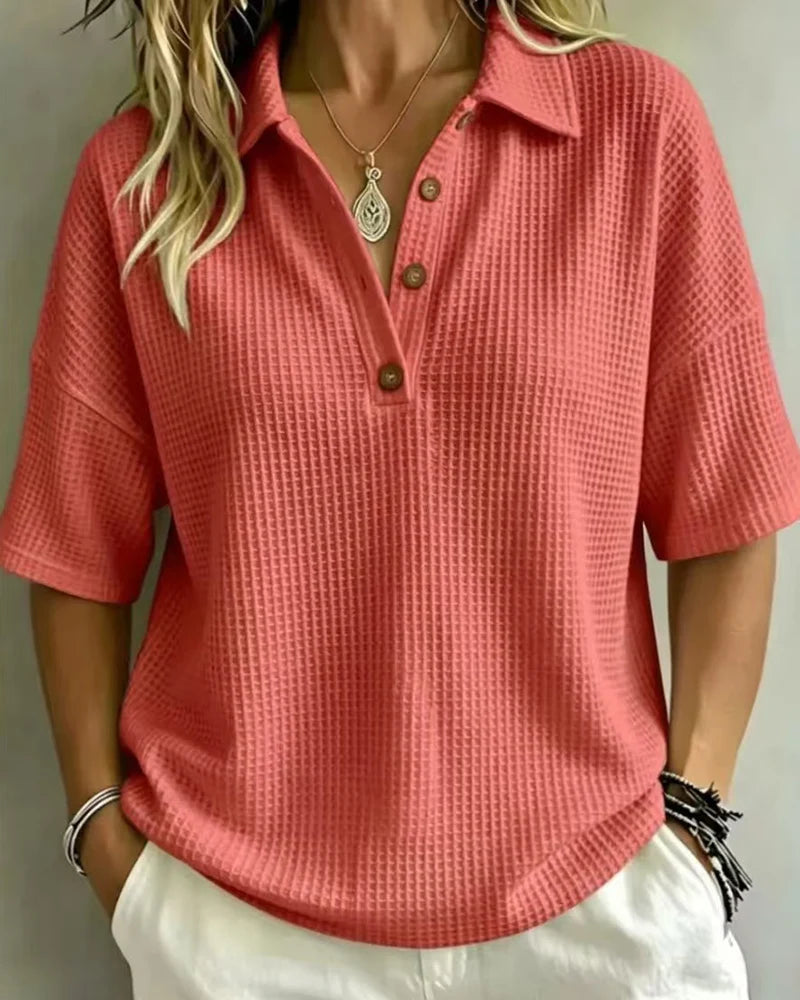 Women's Textured Polo Shirt