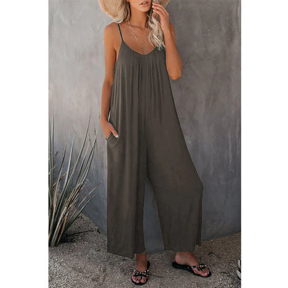 Women's Spaghetti Strap Wide Leg Jumpsuit