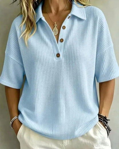 Women's Textured Polo Shirt