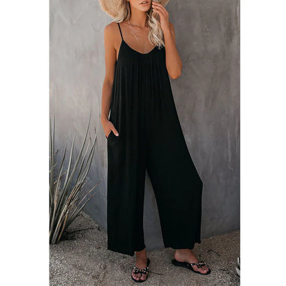 Women's Spaghetti Strap Wide Leg Jumpsuit