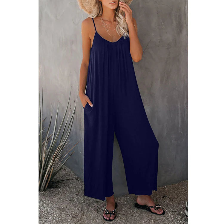Women's Spaghetti Strap Wide Leg Jumpsuit
