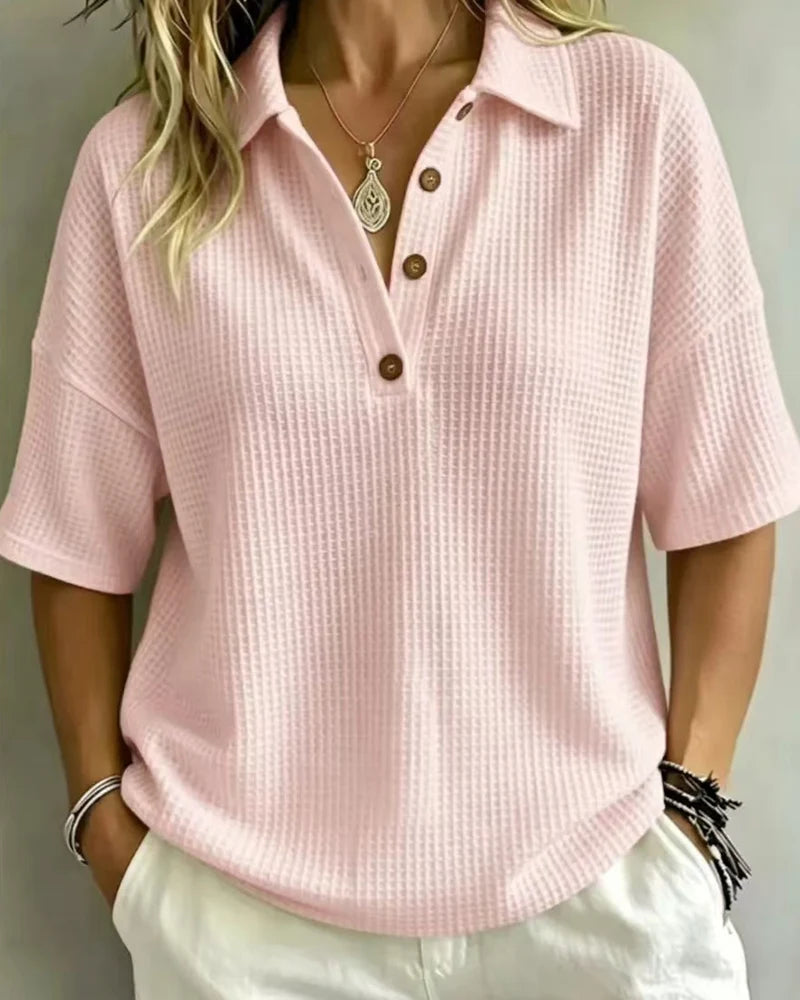 Women's Textured Polo Shirt