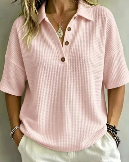 Women's Textured Polo Shirt